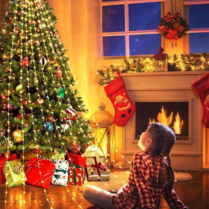 LED Star Waterfall Lights Christmas Decoration