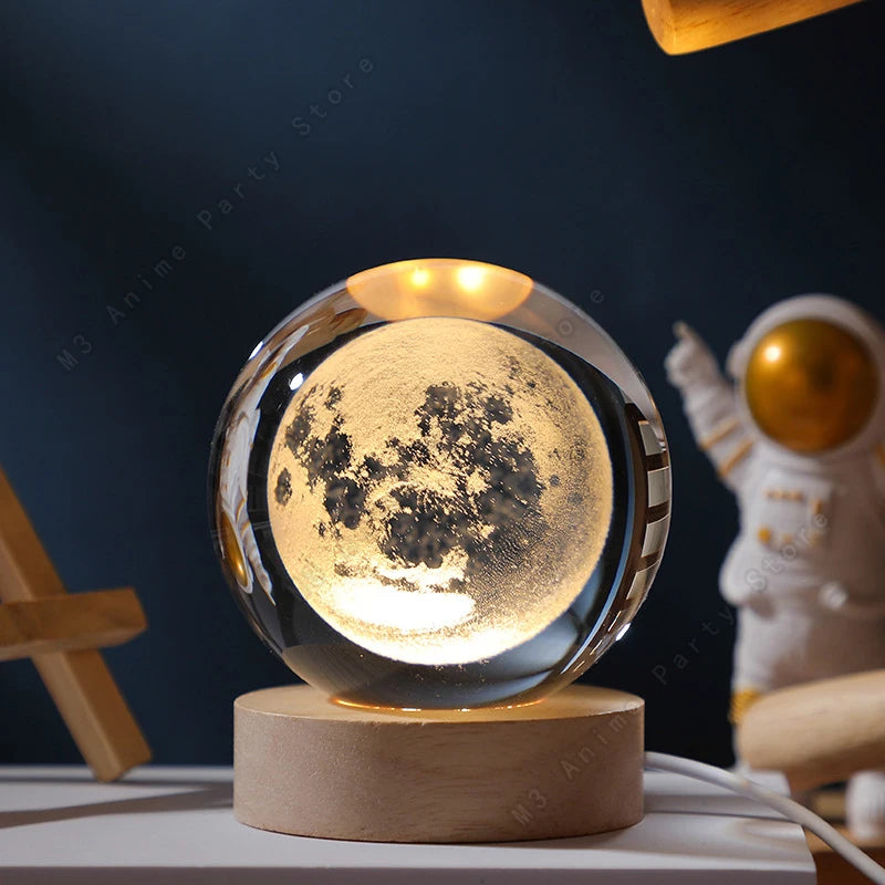 3D Crystal Galaxy Night Light