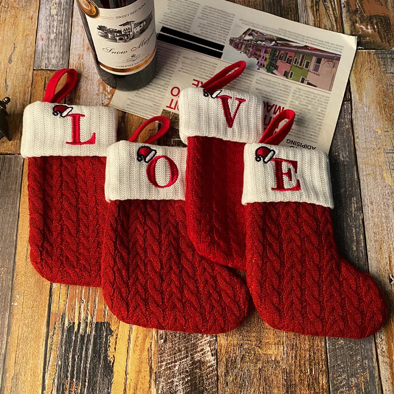 Alphabet Knitted Christmas Stockings