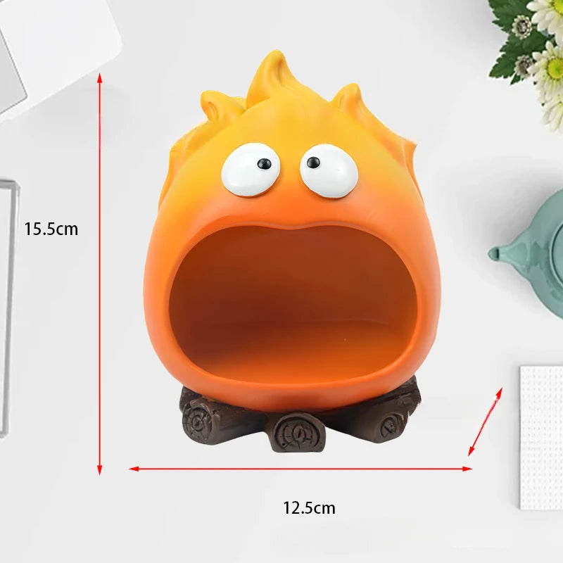 Calcifer Fire Desktop Ornament – Creative Snack & Key Tray