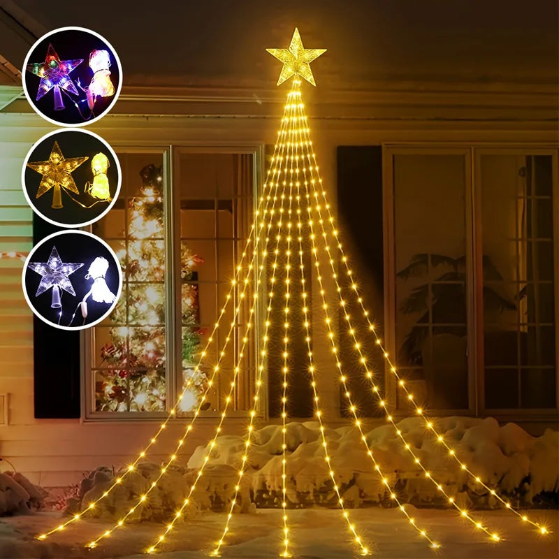 LED Star Waterfall Lights Christmas Decoration