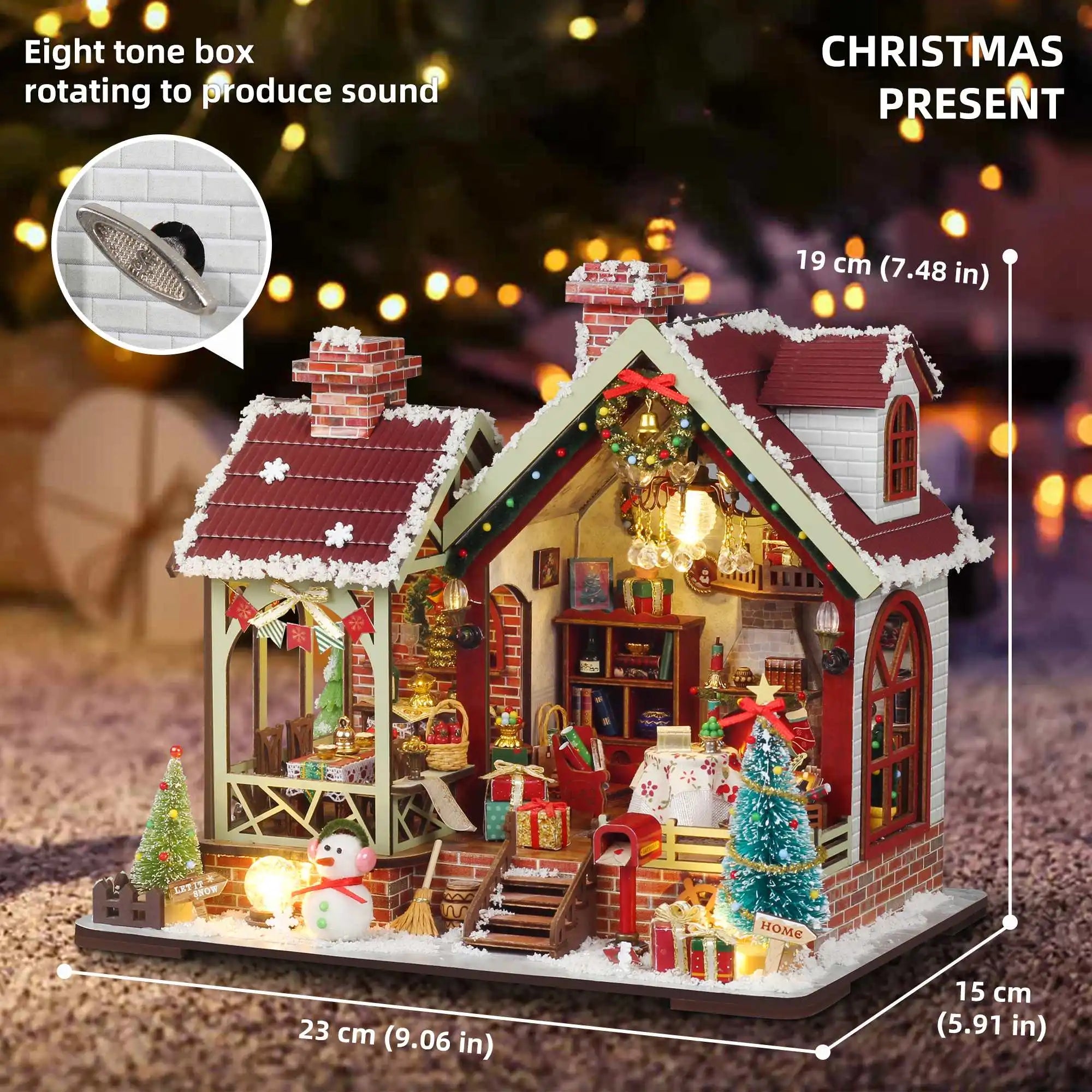 Christmas Night Warm House - Miniature Dollhouse DIY Kit