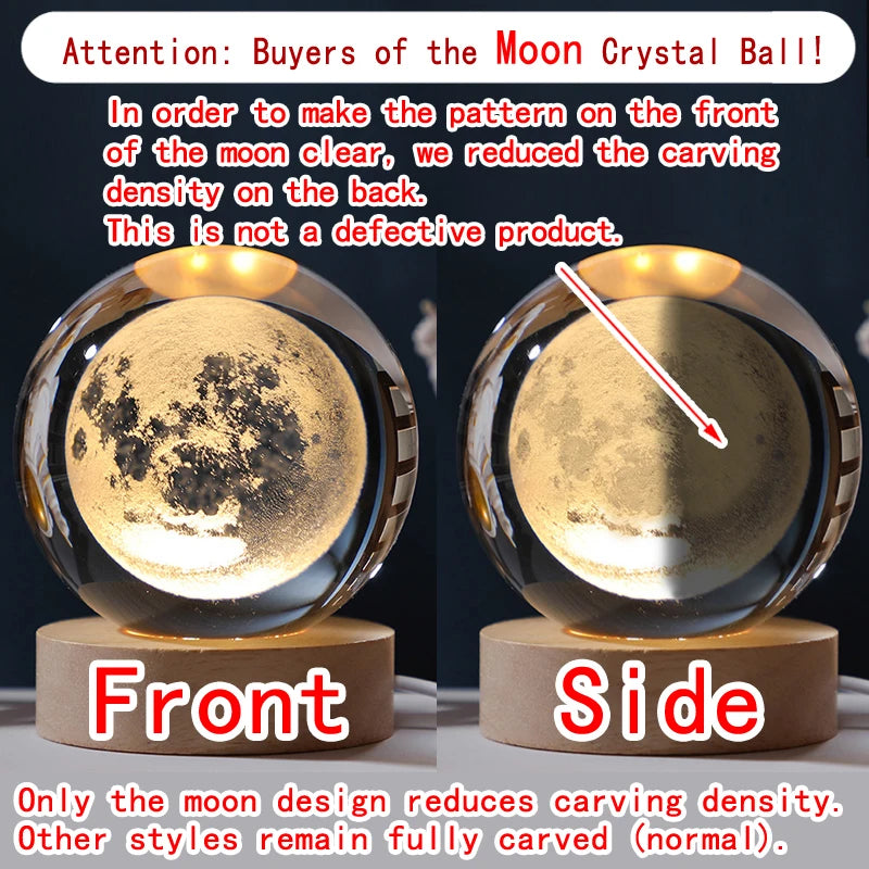 3D Crystal Galaxy Night Light