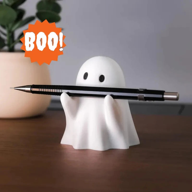 Cute Resin Ghost Pen Holder – Desktop Stationery Stand