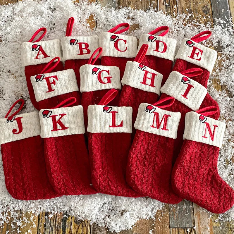 Alphabet Knitted Christmas Stockings